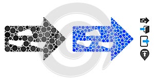 Exit Direction Composition Icon of Circle Dots