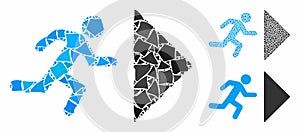 Exit direction Mosaic Icon of Inequal Elements
