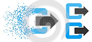 Decomposed Dot Halftone Exit Door Icon