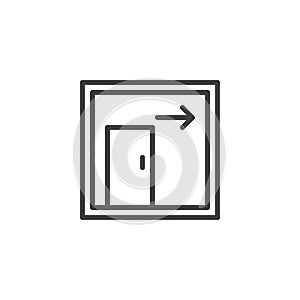 Exit door outline icon