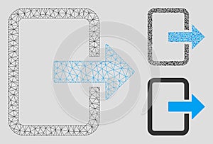Exit Door Vector Mesh Network Model and Triangle Mosaic Icon
