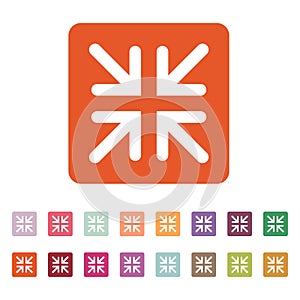 The exit full screen icon. Arrows symbol. Flat