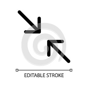 Exit full screen mode white linear ui icon