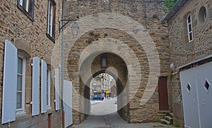 Exit gate from old town at Dinan, France