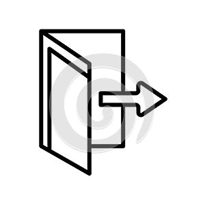 Exit icon vector isolated on white background, Exit sign , line