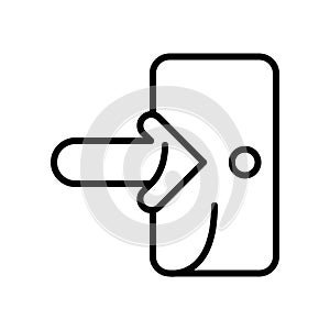 Exit icon vector isolated on white background, Exit sign , line and outline elements in linear style