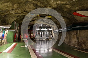 Exit from Kungstradgarden metro station of Stockholm