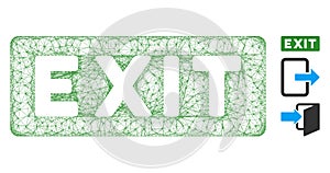 Exit Label Polygonal Web Vector Mesh Illustration