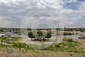 Exit lanes of a roundabout of a ring road