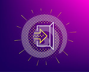 Exit line icon. Open door sign. Vector