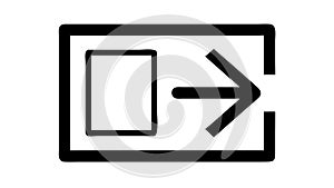 Exit Logout Icon Arrow Out of Rectangle UI Sign, vector design Generative AI