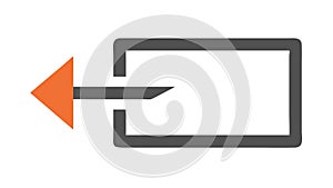 Exit or Logout Icon with Arrow Pointing from Rectangle, vector design Generative AI