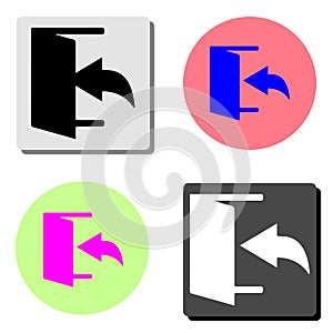 Exit. Logout and output, outlet, out. flat vector icon
