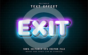 Exit neon text effect