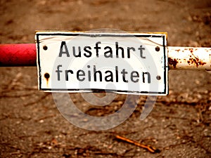 Exit not parking sign