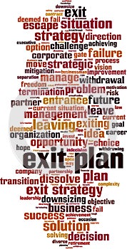 Exit plan word cloud