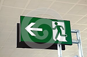 Exit sign at airport.