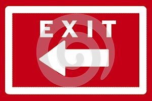 Exit sign in red and white