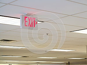 Exit Sign on Ceiling