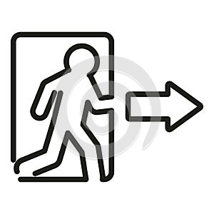 Exit sign icon outline vector. Fire alarm