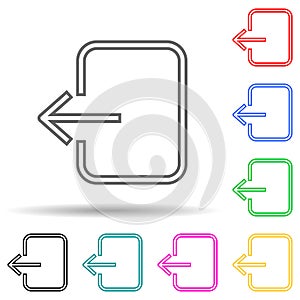 exit sign multi color style icon. Simple thin line, outline vector of web icons for ui and ux, website or mobile application