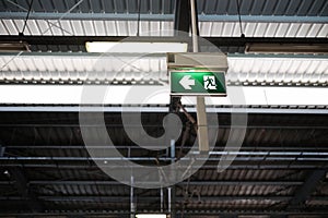 Exit sign post with clipping path