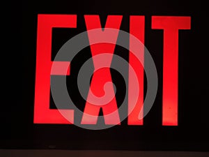 Exit Sign - Red Glowing Letters