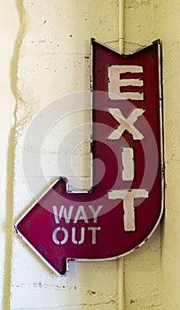 Exit sign showing the way out