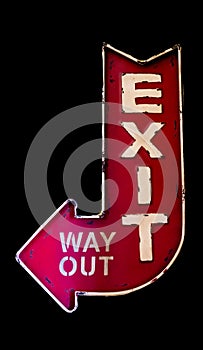 Exit sign showing the way out