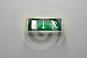 Exit sign on the wall
