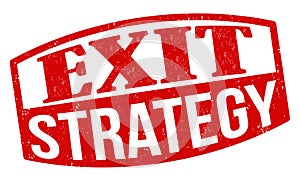 Exit strategy grunge rubber stamp
