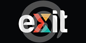 exit text logo graphic, exit typography design vector