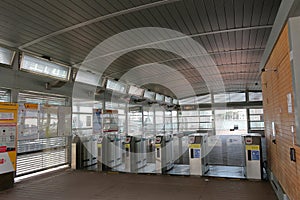 Exit to water in waterbus stop San Zaccaria (Pieta)