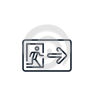 exit vector icon isolated on white background. Outline, thin line exit icon for website design and mobile, app development. Thin