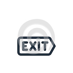 exit vector icon isolated on white background. Outline, thin line exit icon for website design and mobile, app development. Thin