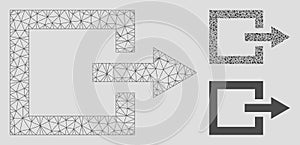 Exit Vector Mesh Carcass Model and Triangle Mosaic Icon