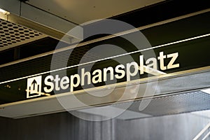 Exit from the Vienna subway in the direction of Stephansplatz