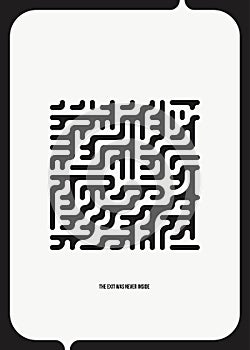 The Exit Was Never Inside â Minimalist White Poster