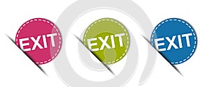 Exit Web Button - Colorful Vector Icons - Isolated On White