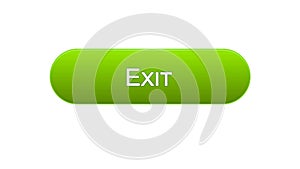 Exit web interface button green color, application log-out, internet design