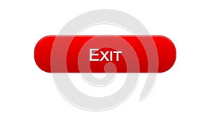 Exit web interface button red color, application log-out, internet design