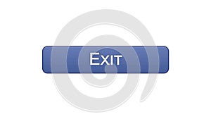 Exit web interface button violet color, application log-out, internet design