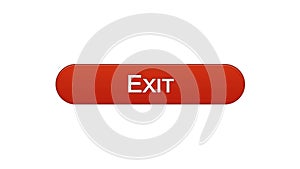 Exit web interface button wine red color, application log-out, internet design