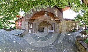 Exiting the church of St. Nicholas in the village of Zheravna