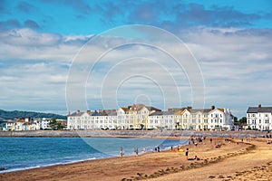 Exmouth beach in summer, Devon UK