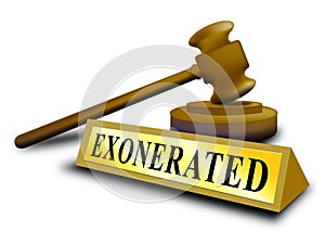Exonerated Gavel Showing Criminal Investigation Dismissed Or Defendant Let Off 3d Illustration