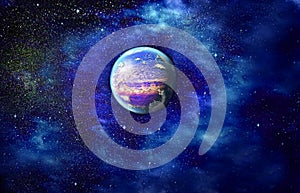 Exoplanet in deep space.