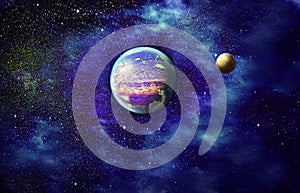 Exoplanet in deep space.