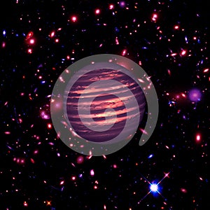 Exoplanet, gas, nebula, stars. Outer space. The elements of this image furnished by NASA