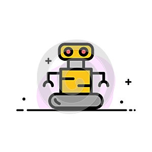 Exoskeleton, Robot, Space  Business Flat Line Filled Icon Vector Banner Template